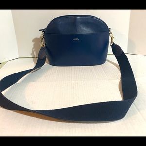 A.P.C navy blue gaby shoulder bag